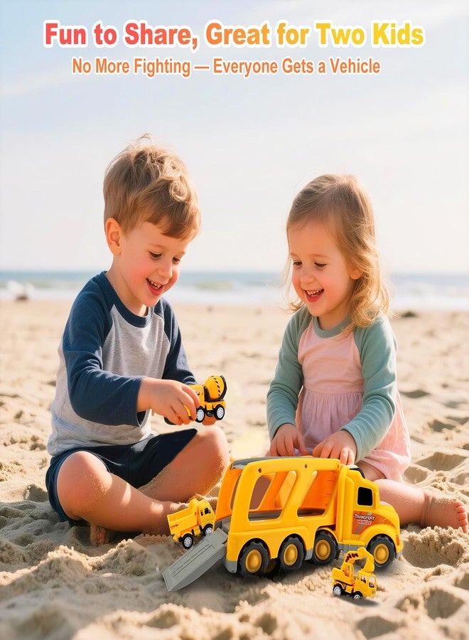 Nicmore Construction Truck Toddler Toys Car: Toys for 1 2 3 4 Year Old Boy 5 in 1 Carrier Toys for Kids Age 1-3 2-4| 18 Months 2 Year Old Boy Christmas Birthday Gifts - Image 5